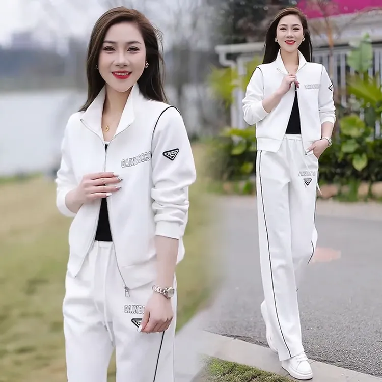 【48小时发货】洋气休闲运动套装女2025秋季新款时尚减龄裤子两件套