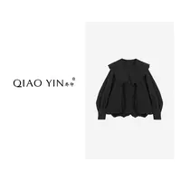 QIAO YIN“外套“休闲长袖法式短外套翻领女装秋季QY28330
