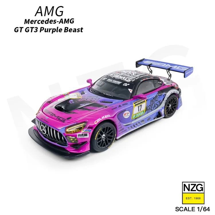 Kilo 1:64 奔驰AMG GT3 EVO 17紫色怪兽纽博格林 合金车模