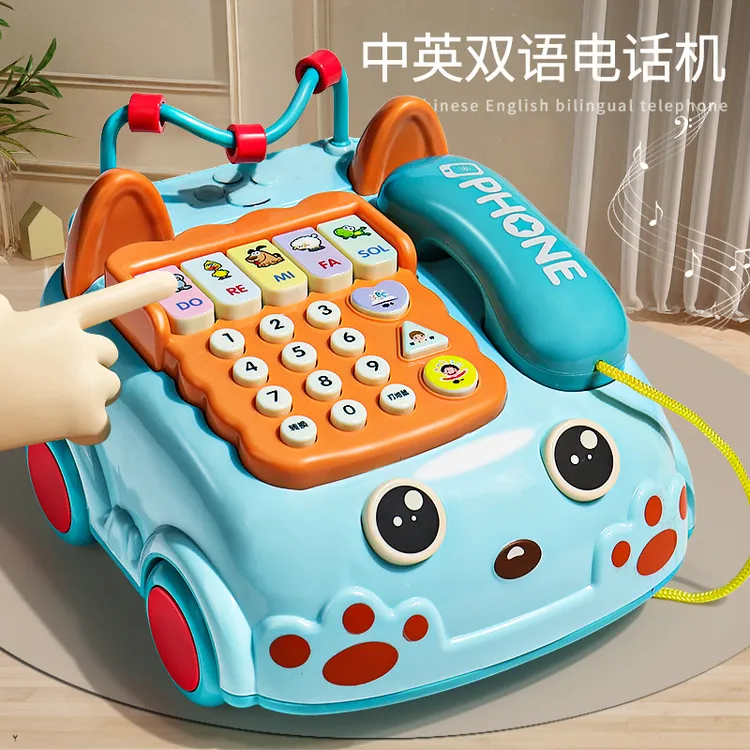 婴儿童玩具电话机仿真座机女宝宝益智早教音乐手机0一1岁2小男孩3