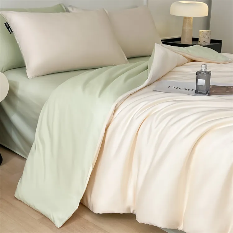 水洗冰丝床上四件套夏季床单被套罩宿舍三件套床品非天丝2025新款