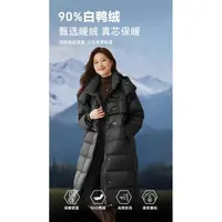 2025长款白鸭绒羽绒服女高级感加厚宽松遮肉大码过膝外套蓬松保暖