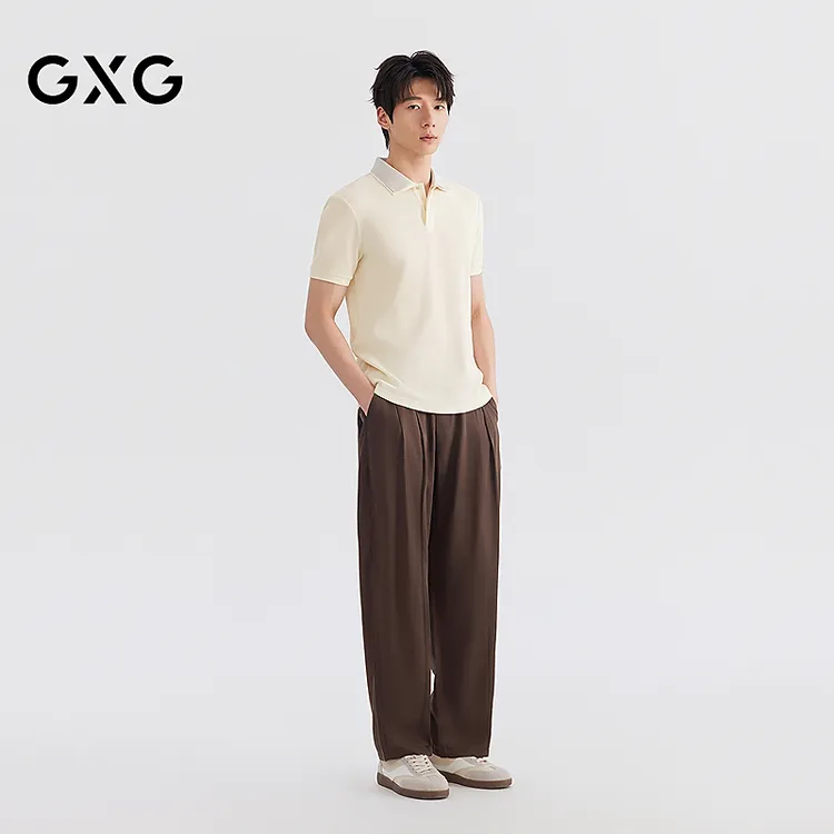 GXG男装 26夏季新品多色翻领假两件POLO衫#G26D242087