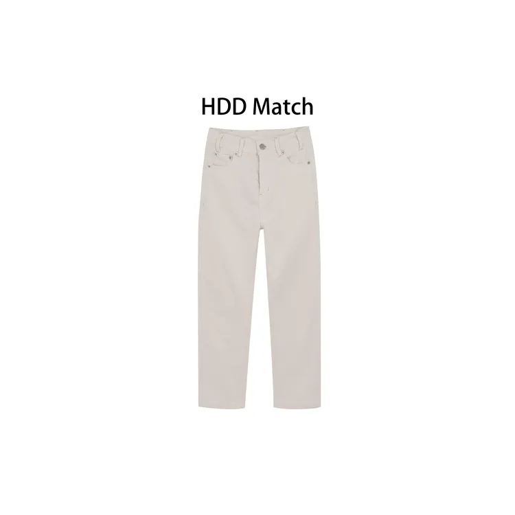 HDD- "牛仔序列" 棉 秋冬女款磨绒直腿修身百搭纯色牛仔裤 Y9376 
