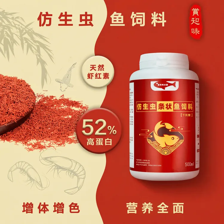 【高品质不红水】仿生虫鱼饲料鱼食斗鱼观赏鱼黑壳虾仿红虫高端鱼粮商品图
