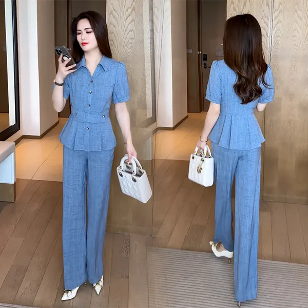 2025夏季时尚新款穿搭气质休闲不挑人防晒减龄时尚短袖套装128