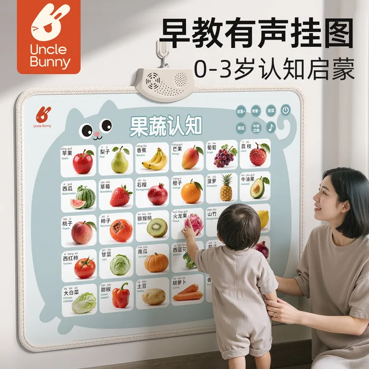 早教有声挂图婴幼儿童启蒙点读发声宝宝认知墙贴看图识物挂画YZ
