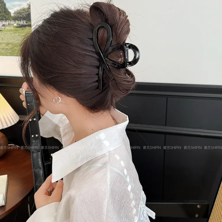 大号发量多蝴蝶结女抓夹发夹非金属树脂发饰发饰简约时髦小姨风