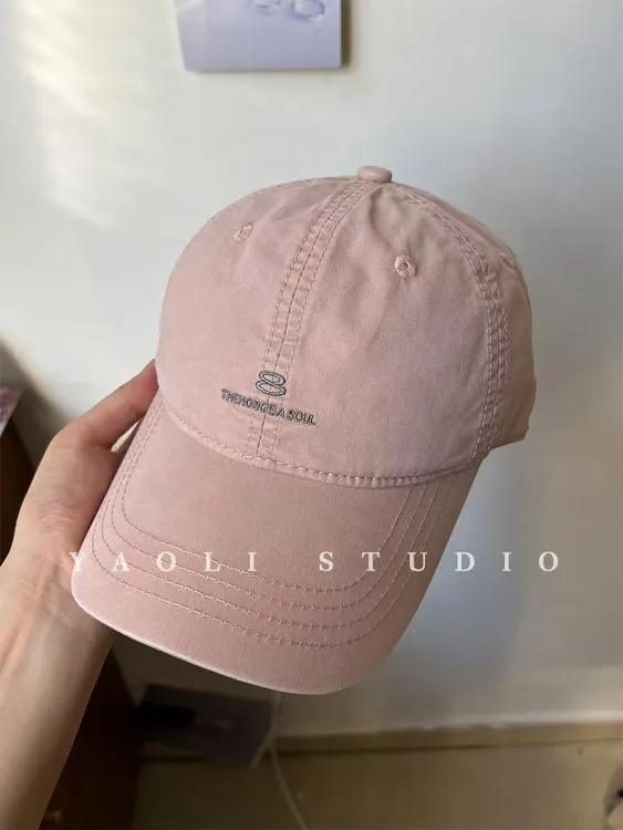 美式复古字母刺绣棒球帽韩系街头鸭舌帽男女百搭帽子宽檐显脸小