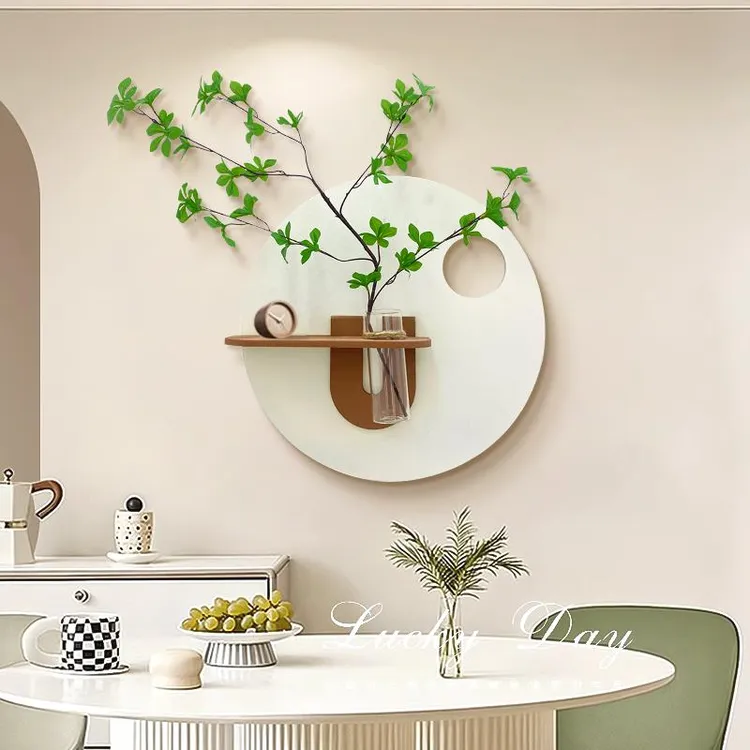 水培绿植餐厅装饰画奶油风立体砂岩画壁饰水养花瓶插花客厅挂画