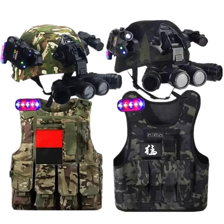 儿童头盔暗区突围战术夜视仪六级cs特警战狼猎鹰马甲套装男孩