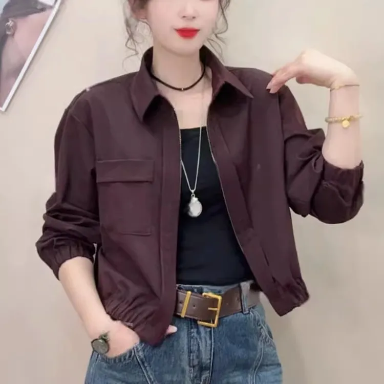 休闲短外套女2025秋季新款韩版时尚宽松拉链夹克洋气百搭显瘦上衣