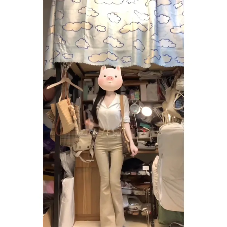 2025春季新款时尚韩系简约设计感长袖衬衫高腰显瘦百搭休闲阔腿裤