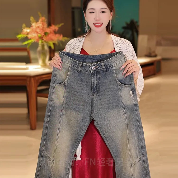 2025秋季新款美式高街男士牛仔裤时尚潮牌复古百搭休闲显瘦男款裤