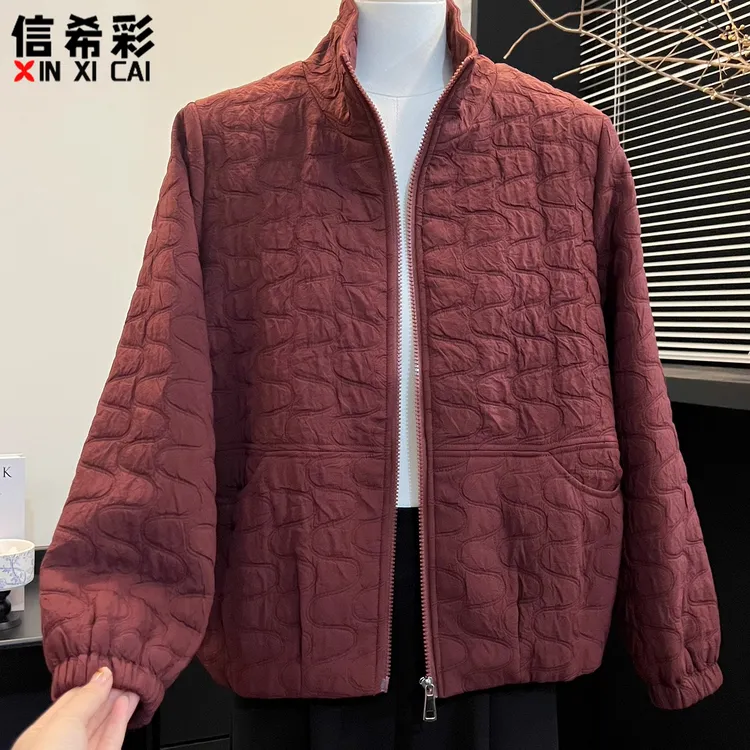 妈妈秋装外套2025秋季新款中老年人女装宽松夹克上衣秋冬轻薄夹棉