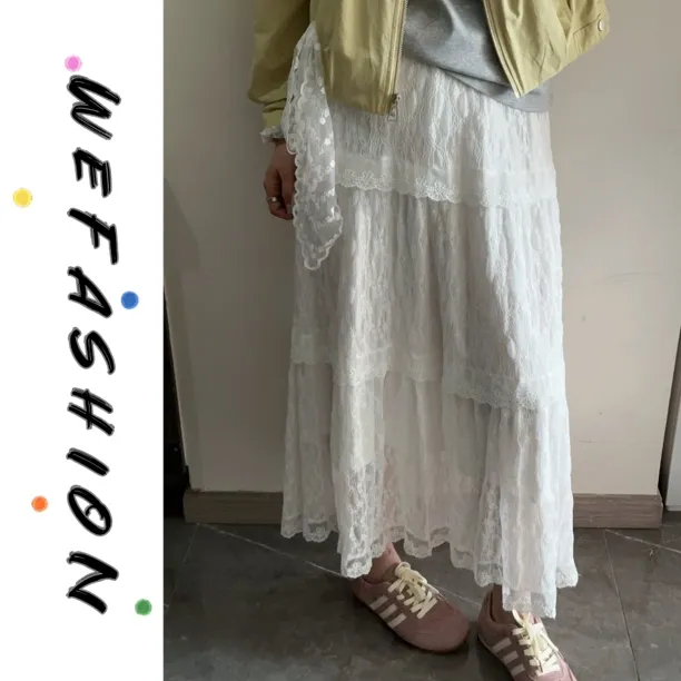 【WE】 仙女本仙 新花型蕾丝半身裙8073