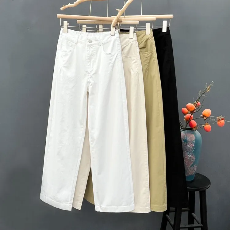 裤子女款夏季爆款2025新款薄款休闲百搭窄版阔腿裤高腰宽松长裤