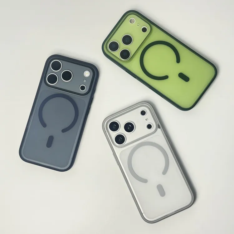 磨砂精孔全包镜头边框防滑磁吸适用苹果iPhone17/16ProMax手机壳