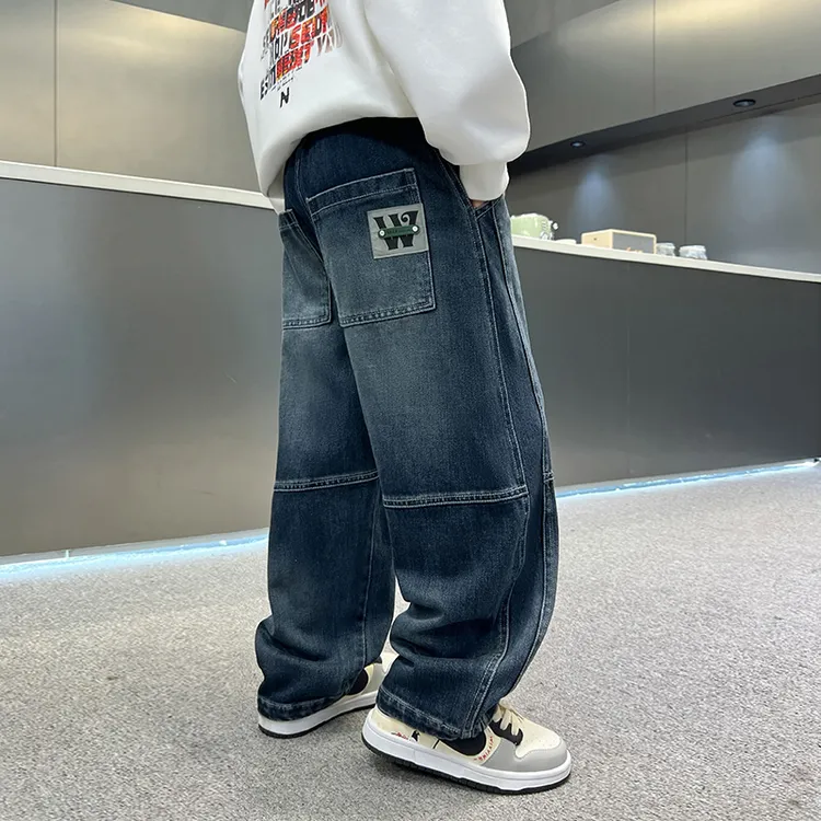 男童牛仔裤秋装大儿童裤子帅气2025新款春秋款宽松痞帅秋季长裤潮