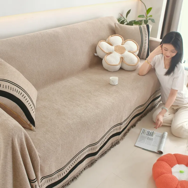 雪尼尔沙发盖巾网红全沙发盖布防滑万能专用沙发垫防滑四季款