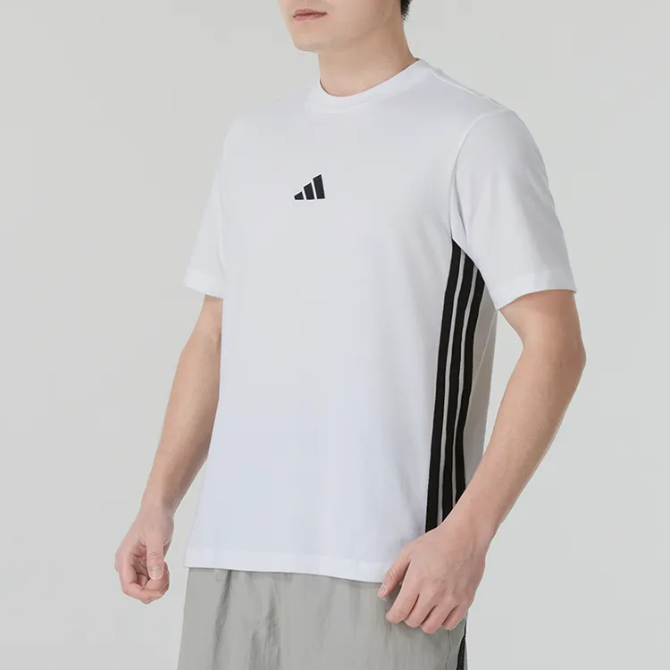 adidas阿迪达斯短袖男装2025夏季运动服休闲透气白色T恤衫 JY8563