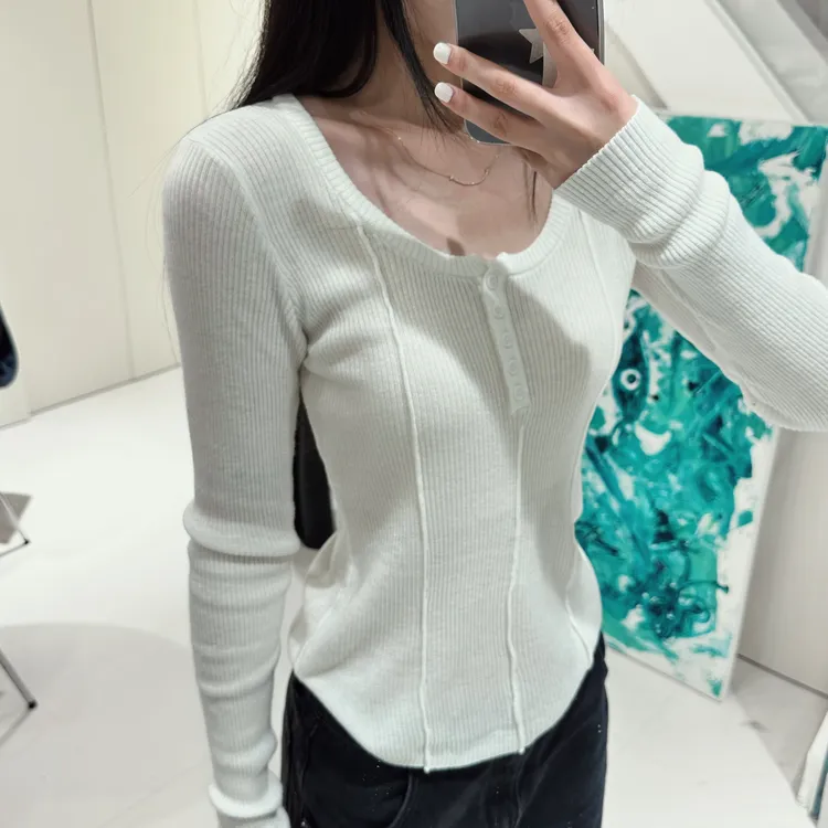 杉屿禾【莫代尔白韵】开衫套头款毛针织衫短款长袖针织打底纽扣