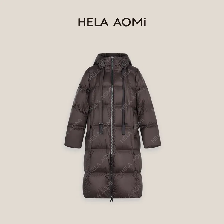 HELA AOMI “奢品原单”厚实保暖大长款加厚连帽羽绒服CY4DM01575
