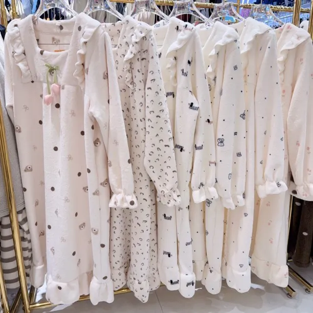 【精灵家】可爱加厚加长韩版宽松睡裙