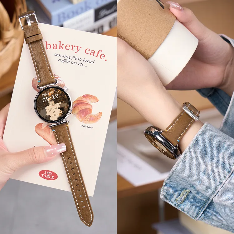 适用华为gt6表带GT5/4华为watch5女款锁线小羊皮5pro表带秋冬高级