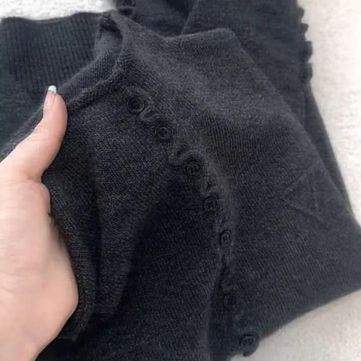 正品撤柜剪标羊毛衫花边针织开衫秋冬加厚毛衣外套打爆款洋气新款