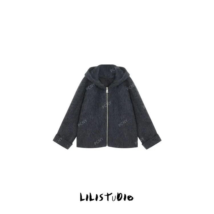 PCNY「灰调梦境」不理理冬季新款小众女装保暖舒适宽松外套