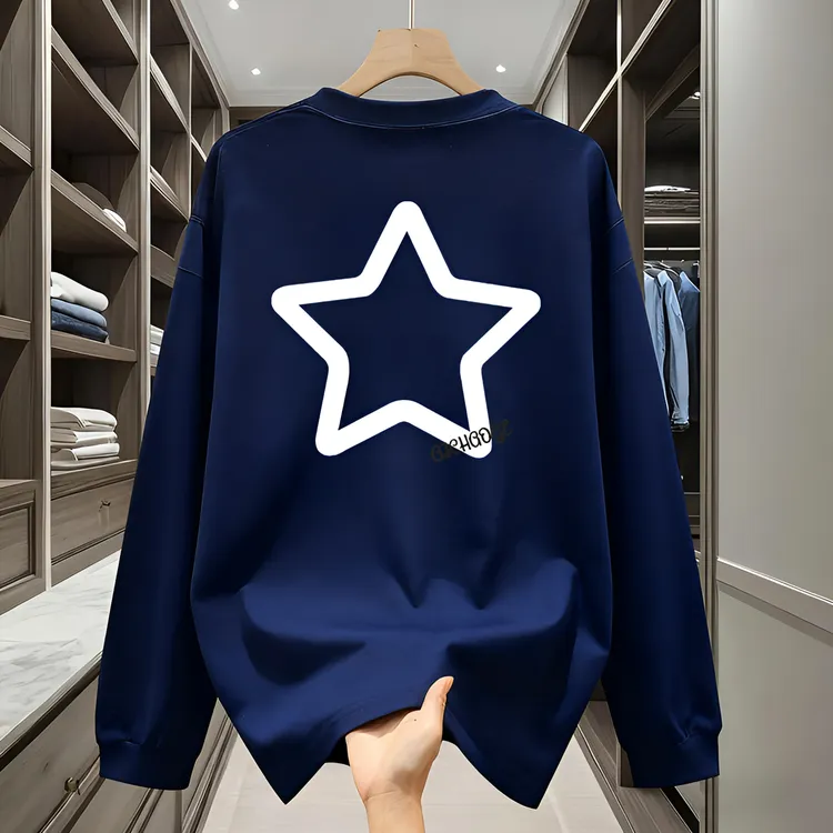 纯棉长袖男秋季美式复古T恤大码百搭韩版圆领男士宽松网红打底衫