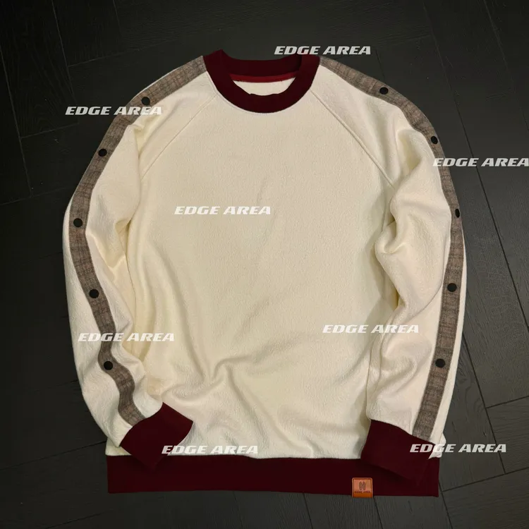 【EDGE AREA】品牌正品面料羊毛桑蚕丝’威尔士亲王格轻奢卫衣999-18