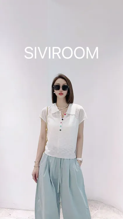 熙薇【白云苍狗】2025夏季新款时尚天-丝百搭设计师上衣H2632