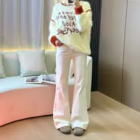 白色微喇牛仔裤女高腰显瘦垂感修身百搭拖地喇叭裤春夏款