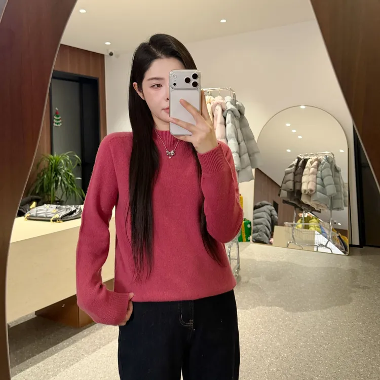 宿慕SUMU高品质100全羊毛针织衫12-14冬季新款2025慵懒感毛衣9902