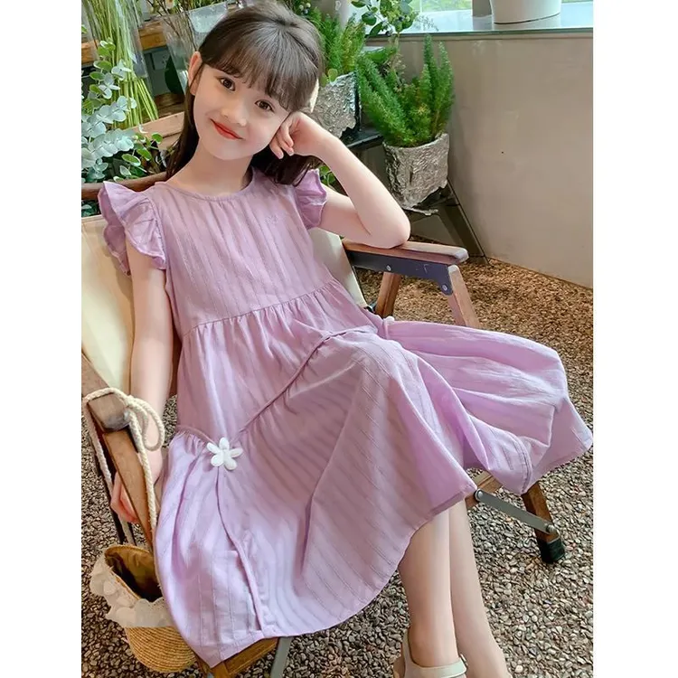女童棉连衣裙夏装2025新款洋气儿童网红公主裙夏季女孩无袖裙子
