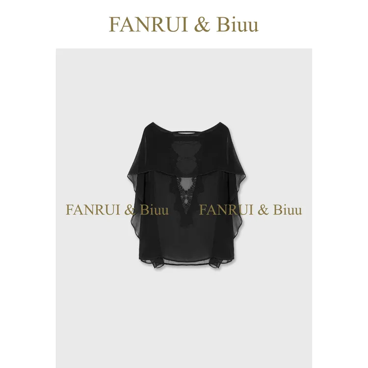 FANRUI/泛芮「 琉璃星屑」人丝透气薄款时尚显瘦无袖T恤上衣B21243