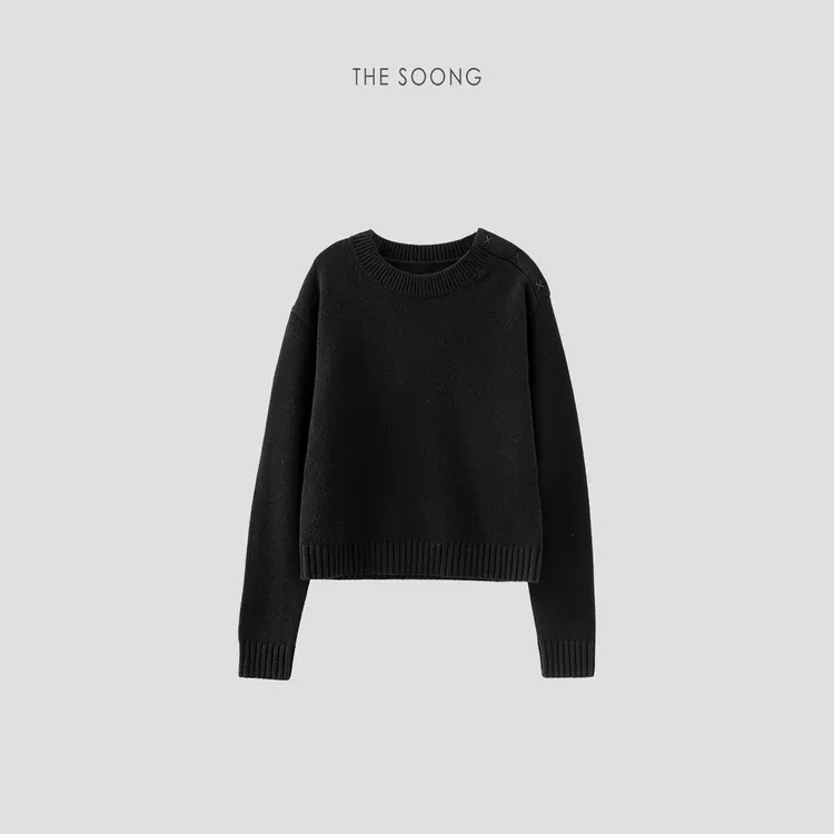 THESOONG|羊绒“手缝肩线毛衣”极简柔软显亲肤瘦叠穿保暖套头Y6892