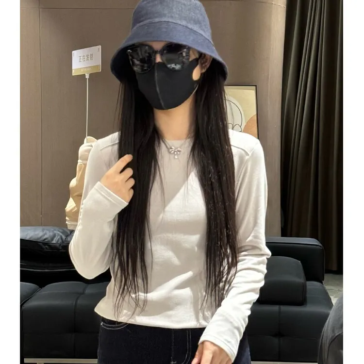 宿慕SUMU金丝螺纹椰绒打底衫2025新款9-15秋季舒适暖感打底衫205
