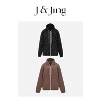 J&Jing-「超越妹妹同款」-韩系笑脸加绒厚款oversize连帽外套E287