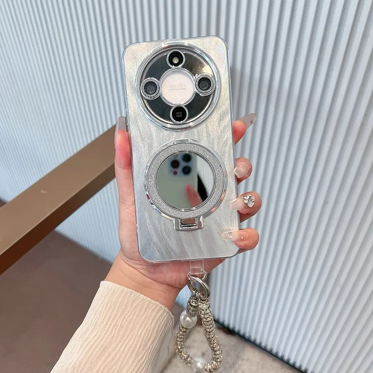 适用于荣耀x70手机壳高级感全包带镜头膜创意镜子支架防摔保护壳