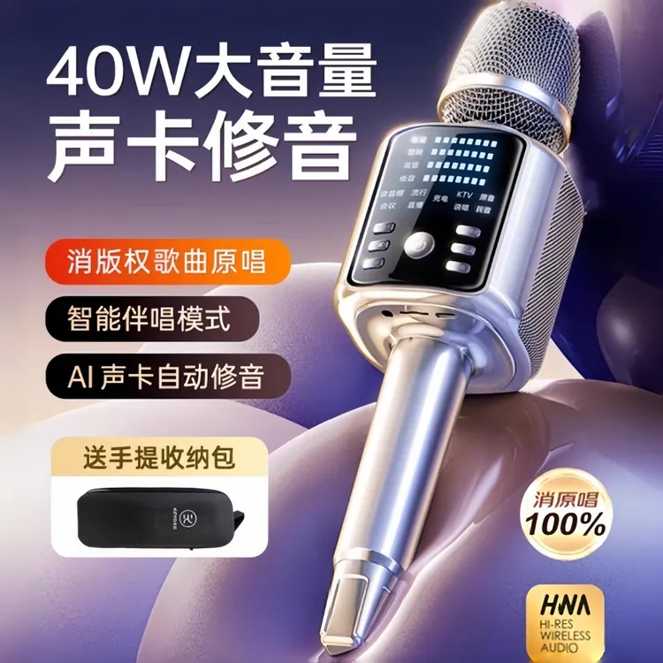 金运H9唱歌话筒音响一体机家用k歌麦克风音箱蓝牙声卡家庭ktv直播商品图