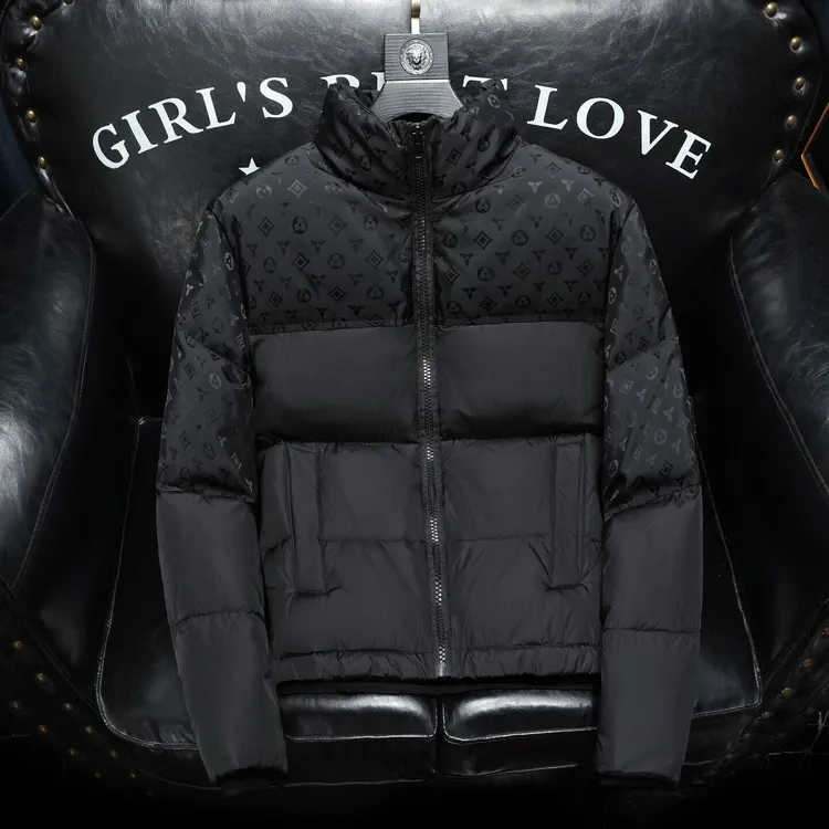 肯梅灵列欧洲站轻奢冬季90白鸭绒提花羽绒服男加厚印花短款外套潮