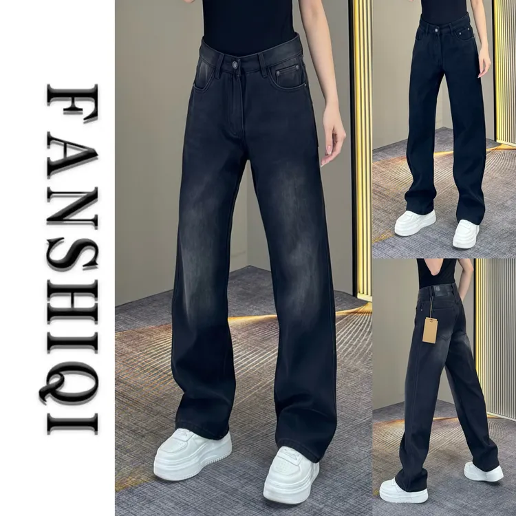 【凡仕奇】秋冬男士定制棉加绒牛仔裤百搭亲肤保暖直筒牛仔裤3525