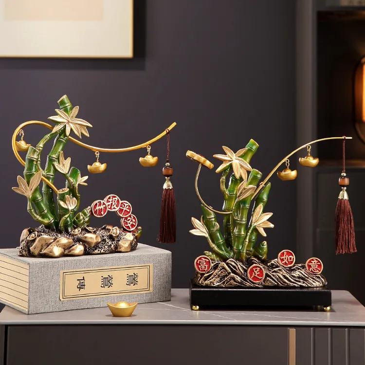 【师傅推荐】客厅玄关酒柜电视柜鞋柜竹子摆件富竹如意暖居入宅结婚