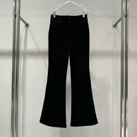 艾家牛仔裤女商场同款2025春季新款微喇休闲裤黑色长裤3132