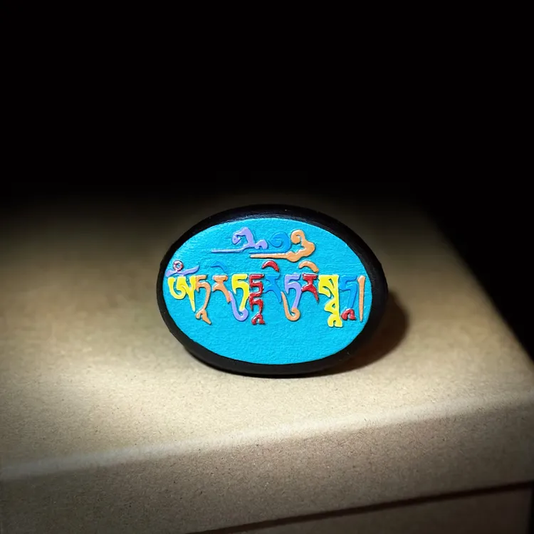 泥塑手绘彩绘绿度母心经冰箱贴