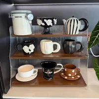 2025新款桌面收纳置物架水杯架家用轻奢风茶吧台多层展示杯架