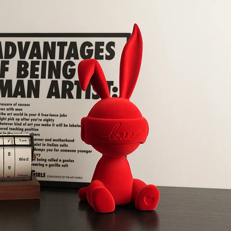 【爆款】创意兔子坐姿摆件公仔客厅桌面入户玄关电视柜软装饰品装饰
